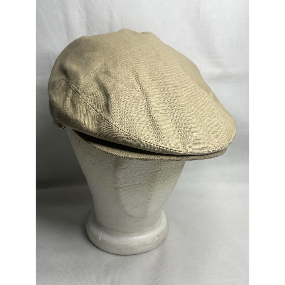 Epoch Newsboy Cabbie Cap Cotton Tan Canvas Sz. Medium Ivy League Gatsby Golf Hat